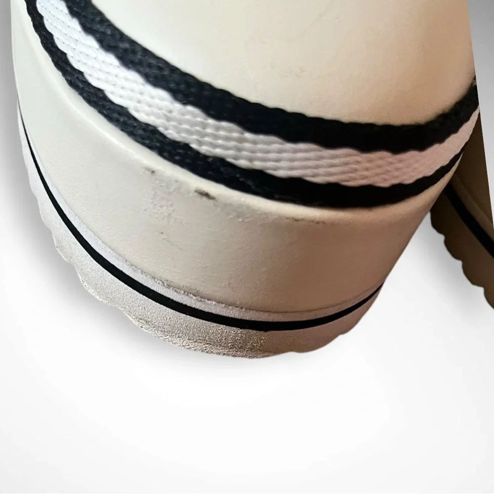 JOIE Women's Dabnis White Stripe Platform Sneakers‎ Size 37 | EUC